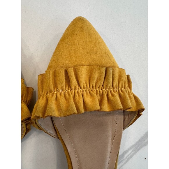 Ruffled Flats Mustard Yellow Suede size 9 boho travel ballerina EU 40 - Picture 5 of 14